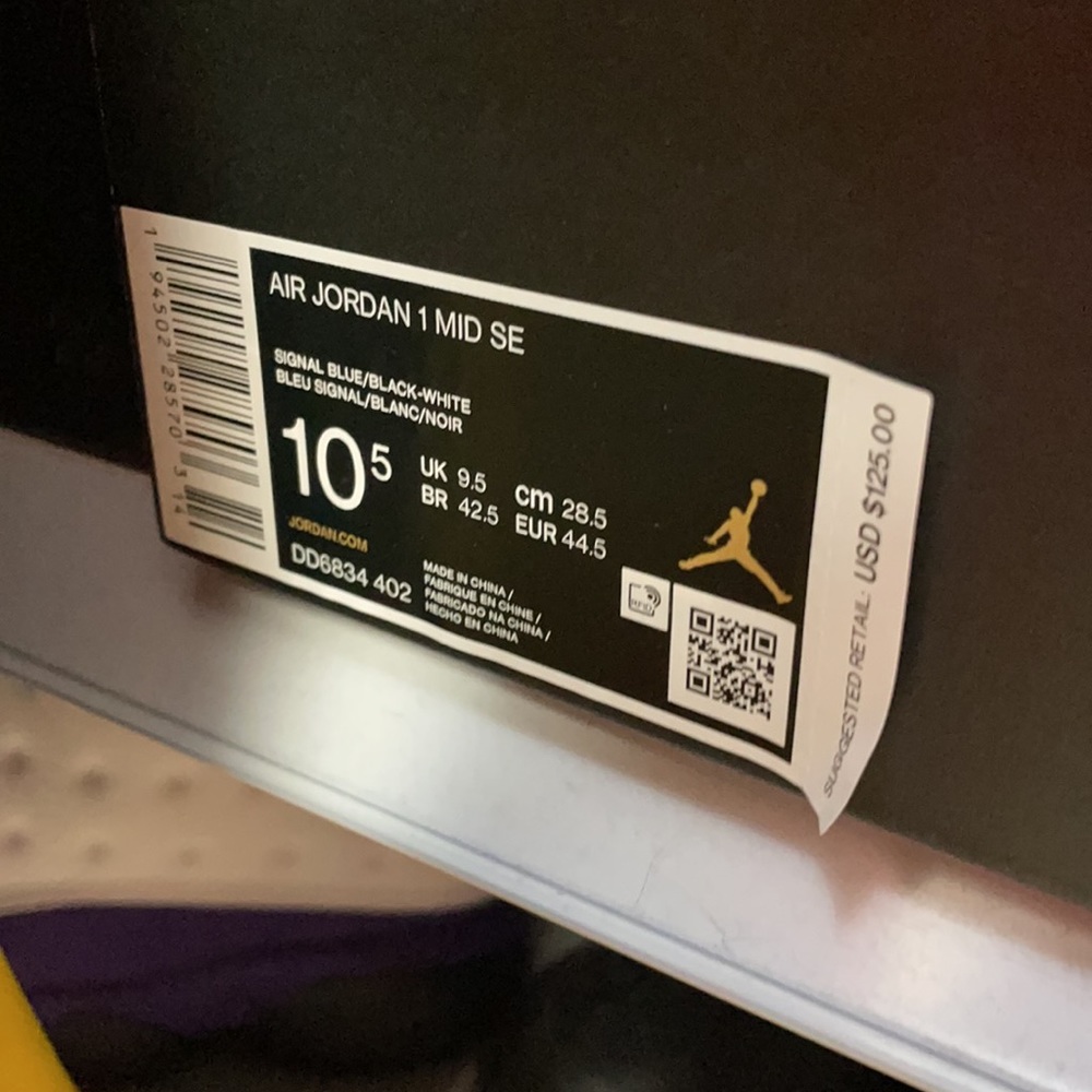 Nike Air Jordan 1 Mid SE Signal Blue DD6834-402 10 Patent Leather - Picture 11 of 11